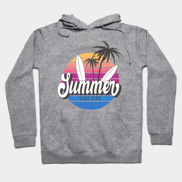 Summer Surf Club Hoodie by AdoptCat